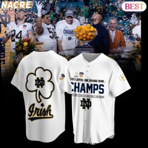 2025 Capital One Orange Bowl Champions On Our Way To The A Notre Dame Fighting Irish Baseball Jersey – White