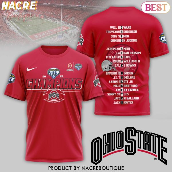 2025 Champions Ohio State Buckeyes 3D T-Shirt