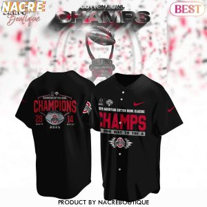 2025 Goodyear Cotton Bowl Classic Champions On Our Way To The A Ohio State Buckeyes Baseball Jersey – Black