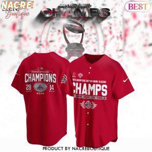 2025 Goodyear Cotton Bowl Classic Champions On Our Way To The A Ohio State Buckeyes Baseball Jersey – Red