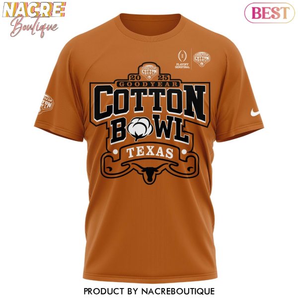 2025 Goodyear Texas Longhorns Cotton Bowl Champions 3D T-Shirt