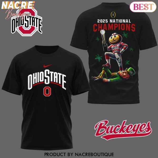 2025 National Champions Ohio State Buckeyes Black 3D T-Shirt