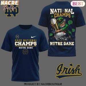 2025 National Champs Notre Dame Fighting Irish 3D T-Shirt – Blue