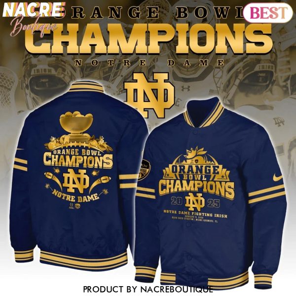 2025 Orange Bowl Champions Notre Dame Fighting Irish Football Baseball Jacket