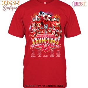 American Football Conference Champions Kansas City Chiefs 2022-2023-2024 Signature Unisex T-Shirt