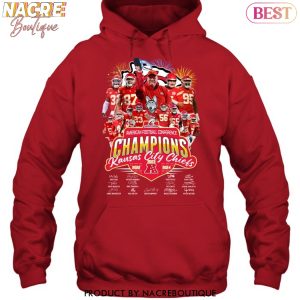 American Football Conference Champions Kansas City Chiefs 2022-2023-2024 Signature Unisex T-Shirt