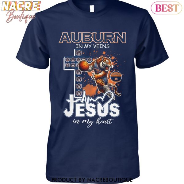 Auburn Tigers In My Veins Jesus In My Heart Unisex T-Shirt