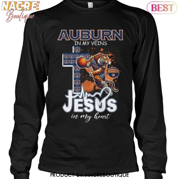 Auburn Tigers In My Veins Jesus In My Heart Unisex T-Shirt