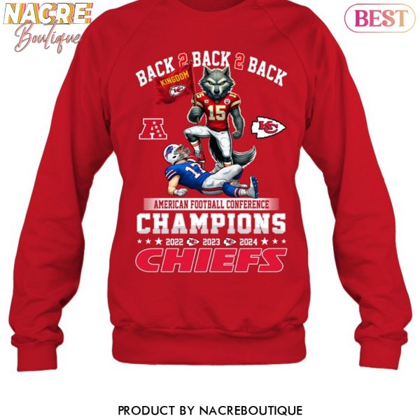 Back 2 Back 2 Back American Football Conference Champions Kansas City Chiefs 2022-2023-2024 Unisex T-Shirt