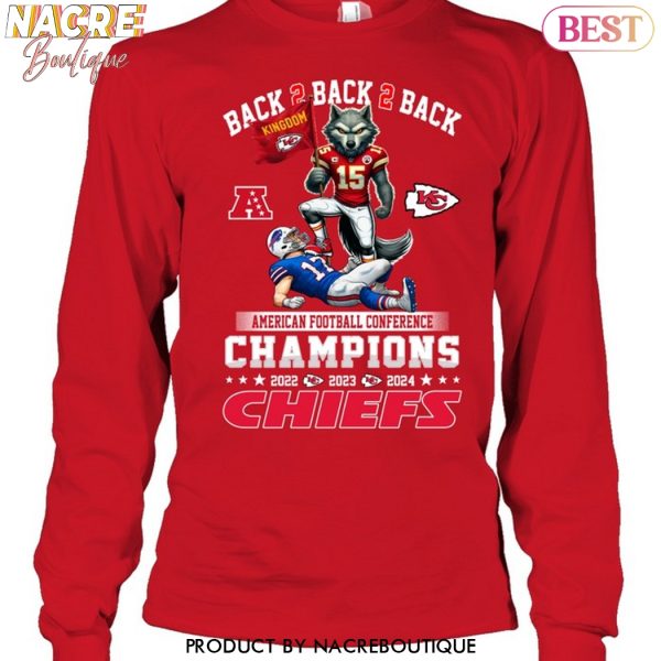 Back 2 Back 2 Back American Football Conference Champions Kansas City Chiefs 2022-2023-2024 Unisex T-Shirt