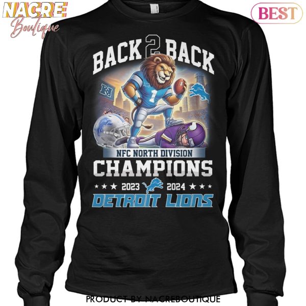 Back To Back NFC North Division Champions 2023-2024 Detroit Lions Unisex T-Shirt