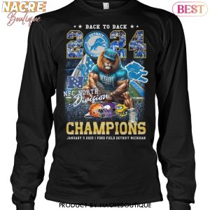 Back To Back NFC North Division Champions 2024 Detroit Lions Unisex T-Shirt