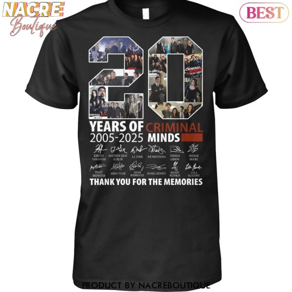 Criminal Minds 20 Years Of 2005-2025 Signature Thank You For The Memories Unisex T-Shirt