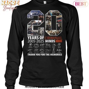 Criminal Minds 20 Years Of 2005-2025 Signature Thank You For The Memories Unisex T-Shirt