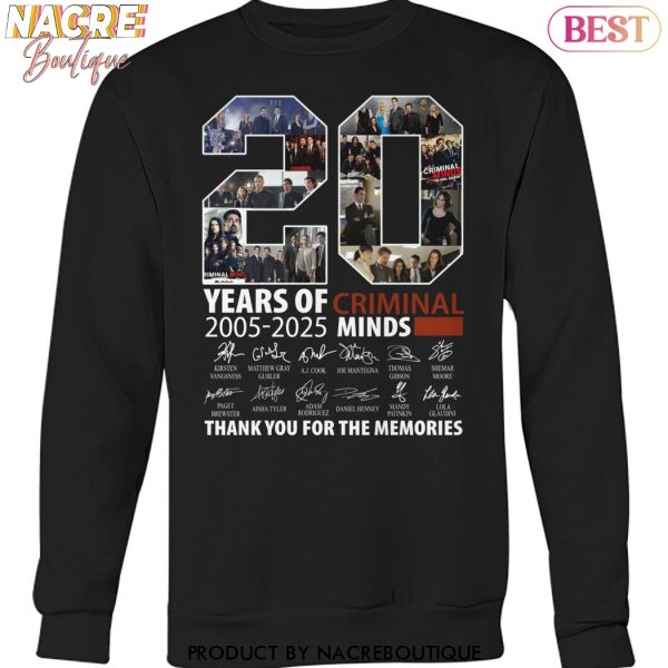 Criminal Minds 20 Years Of 2005-2025 Signature Thank You For The Memories Unisex T-Shirt