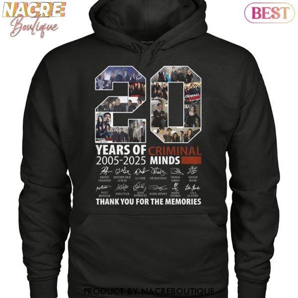 Criminal Minds 20 Years Of 2005-2025 Signature Thank You For The Memories Unisex T-Shirt