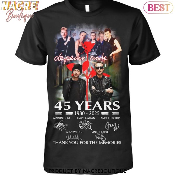 Depeche Mode 45 Years 1980-2025 Signature Thank You For The Memories Unisex T-Shirt