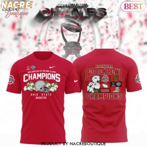 Goodyear Cotton Bowl 2025 Champions Ohio State Buckeyes 3D T-Shirt – Red