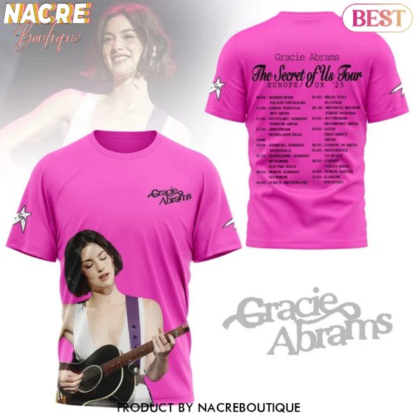 Gracie Abrams The Secret Of Us Tour UK 2025 3D T-Shirt