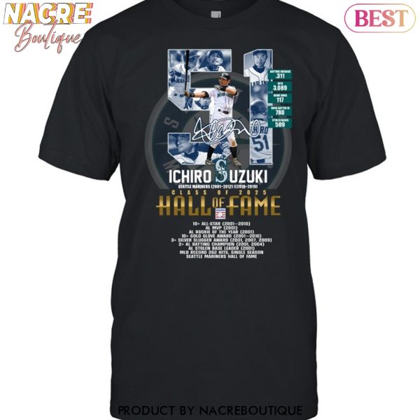 Ichiro Suzuki Class Of 2025 Hall Of Fame Signature Unisex T-Shirt