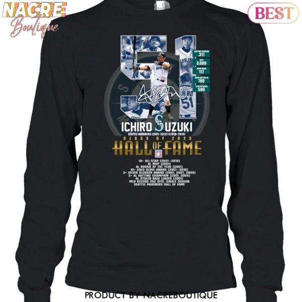 Ichiro Suzuki Class Of 2025 Hall Of Fame Signature Unisex T-Shirt