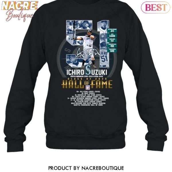 Ichiro Suzuki Class Of 2025 Hall Of Fame Signature Unisex T-Shirt