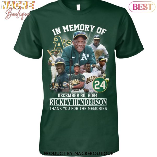 In Memory Of Rickey Henderson Thank You For The Memories Signature Unisex T-Shirt