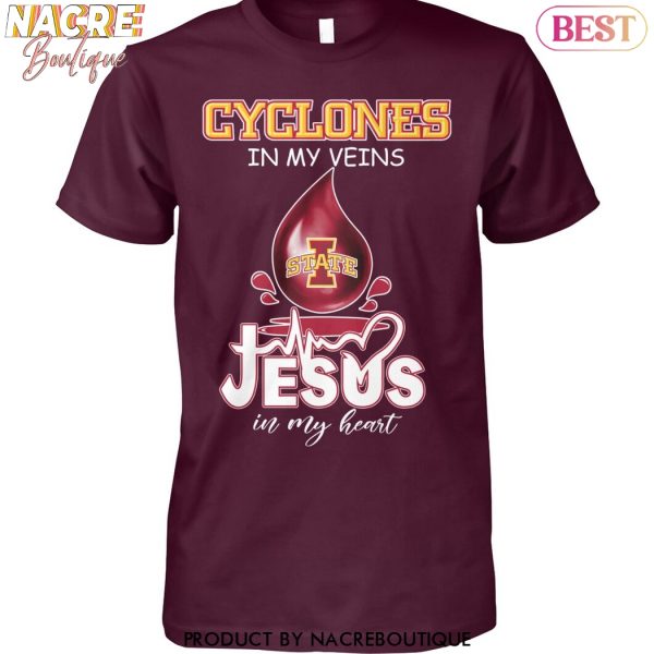 Iowa State Cyclones In My Veins Jesus In My Heart Unisex T-Shirt