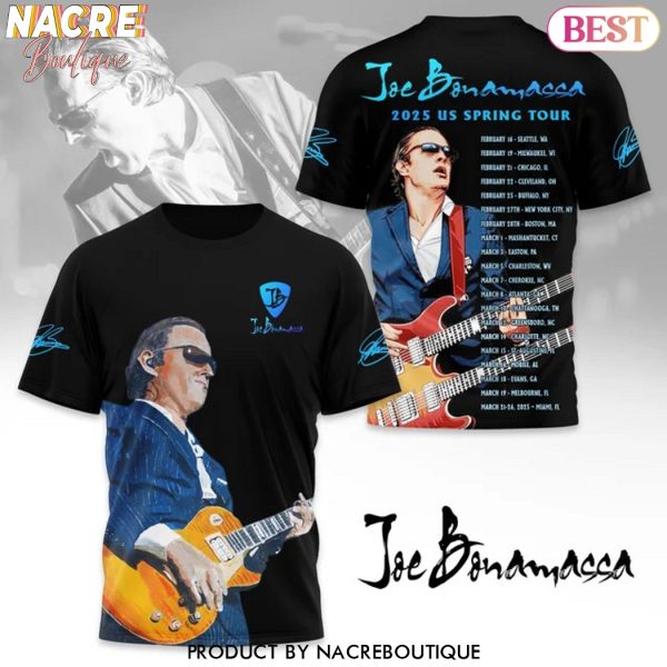 Joe Bonamassa 2025 Us Spring Tour Signature 3D T-Shirt