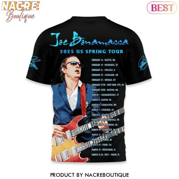 Joe Bonamassa 2025 Us Spring Tour Signature 3D T-Shirt