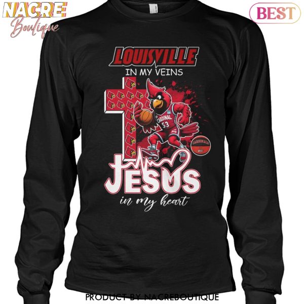 Louisville Cardinals Basketball In My Veins Jesus In My Heart Unisex T-Shirt