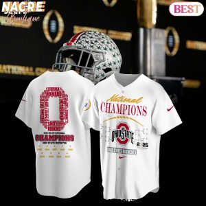 National Champions 2024-25 CFP Ohio State Buckeyes Baseball Jersey