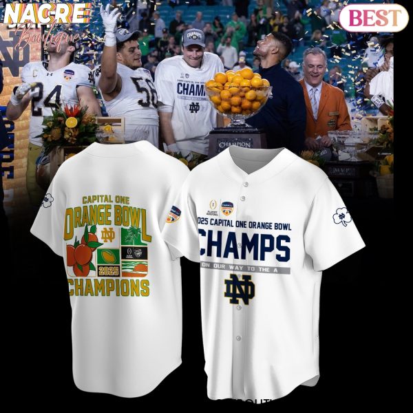 Notre Dame Fighting Irish 2025 Capital One Orange Bowl Champions Baseball Jersey