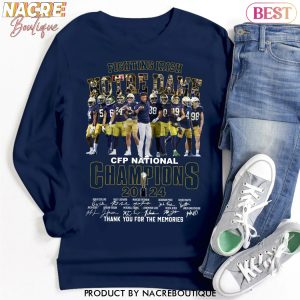 Notre Dame Fighting Irish CFP National Champions 2024 Signature Thank You For The Memories Unisex T-Shirt