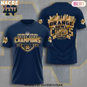 Notre Dame Fighting Irish Football Champions Orange Bowl 2024 3D T-Shirt