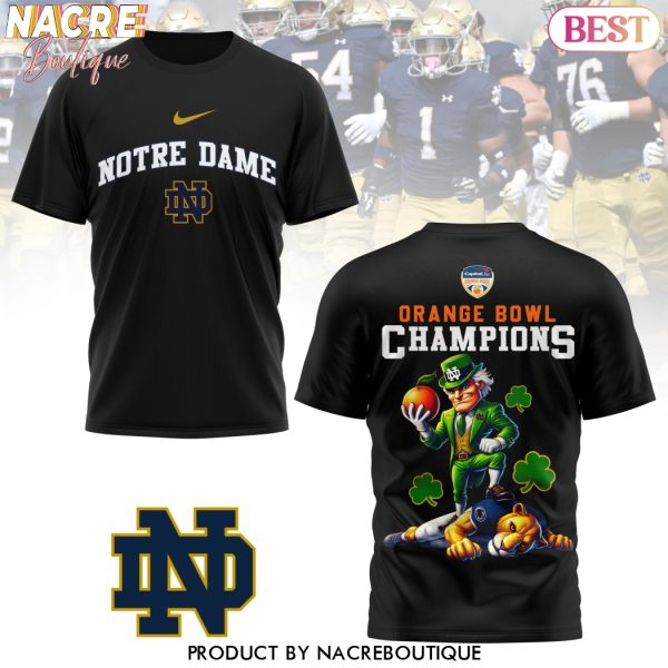 Notre Dame Fighting Irish Orange Bowl Champions Black 3D T-Shirt