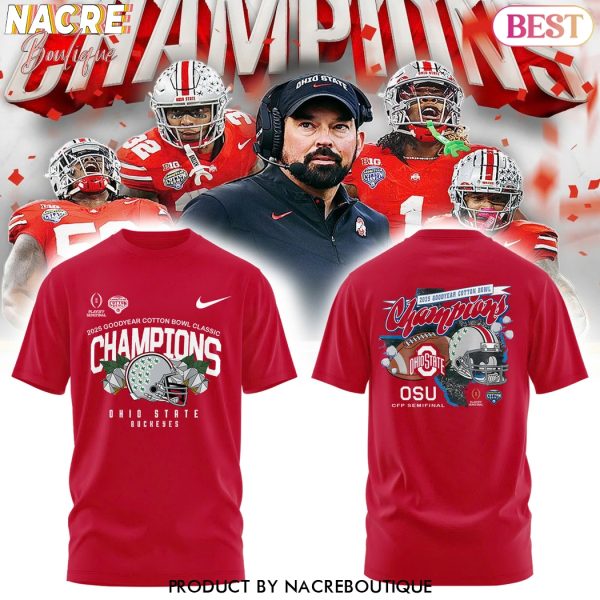 Ohio State Buckeyes 2025 Cotton Bowl Champions 3D T-Shirt