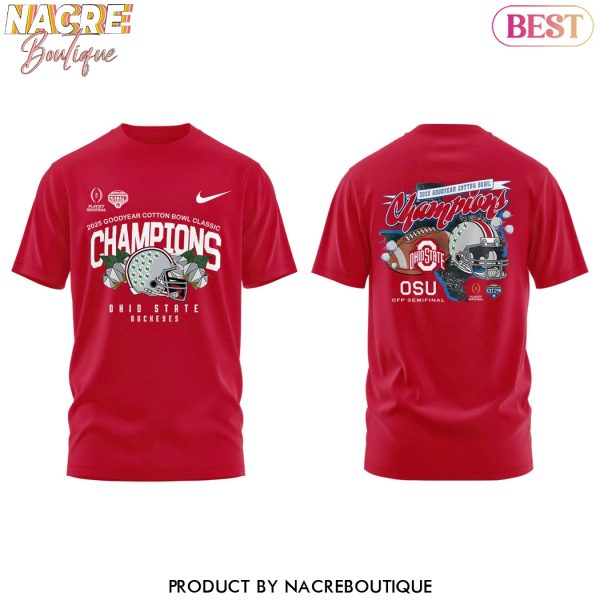 Ohio State Buckeyes 2025 Cotton Bowl Champions 3D T-Shirt