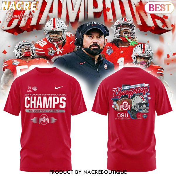 Ohio State Buckeyes 2025 Goodyear Cotton Bowl Classic Champions 3D T-Shirt