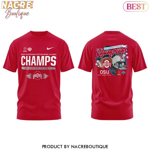 Ohio State Buckeyes 2025 Goodyear Cotton Bowl Classic Champions 3D T-Shirt