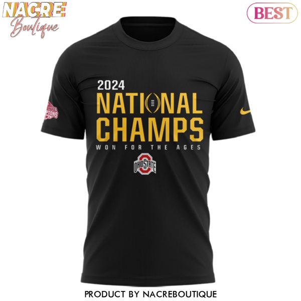 Ohio State Buckeyes 9 Time National Champions Won For The Ages 3D T-Shirt – Black