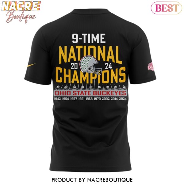 Ohio State Buckeyes 9 Time National Champions Won For The Ages 3D T-Shirt – Black