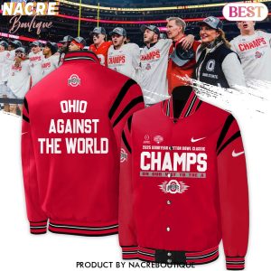 Ohio State Buckeyes Against The Worl 2025 Cotton Bowl Champions Baseball Jacket – Red