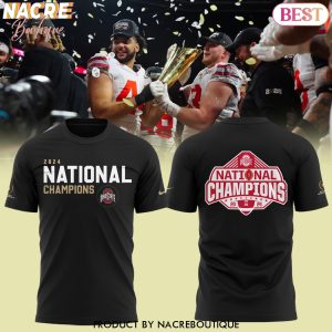 Ohio State Buckeyes College Football Playoff 2024 National Champions 3D T-Shirt – Black