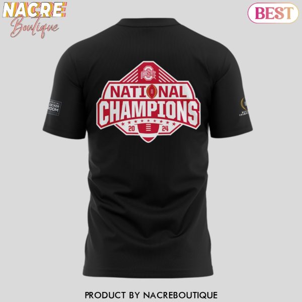 Ohio State Buckeyes College Football Playoff 2024 National Champions 3D T-Shirt – Black