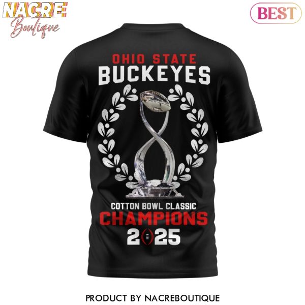 Ohio State Buckeyes Cotton Bowl Classic Champions 2025 3D T-Shirt – Black