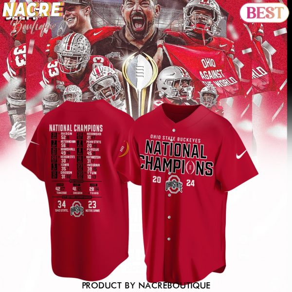 Ohio State Buckeyes National Champions 2024-2025 Baseball Jersey