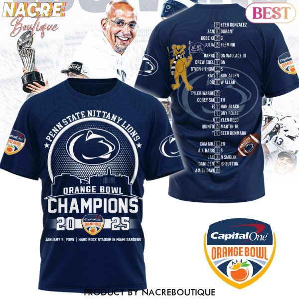 Penn State Nittany Lions Orange Bowl Champions 2025 3D T-Shirt