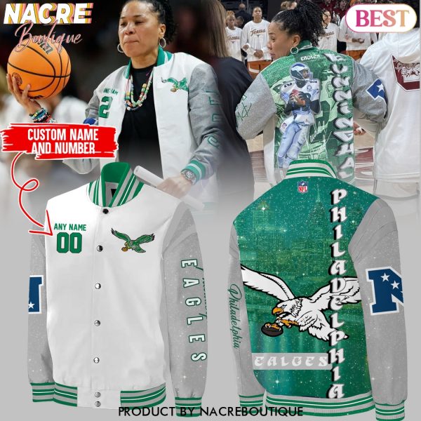 Personalized Coach Dawn Staley Philadelphia Eagles Baseball Jacket