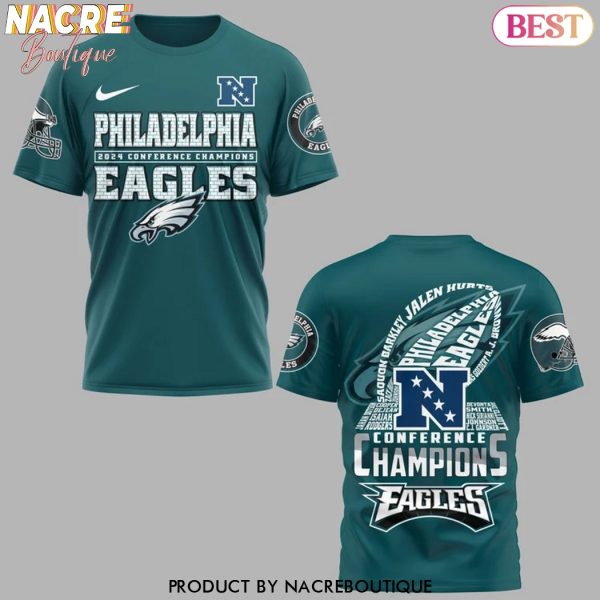 Philadelphia Eagles 2024 Conference Champions 3D T-Shirt – Green